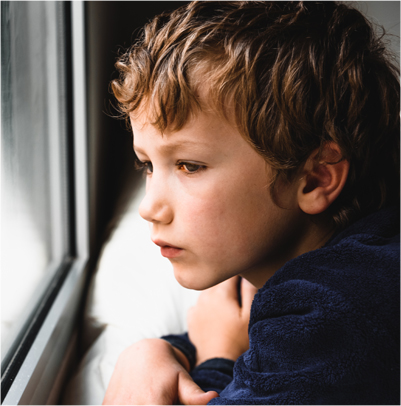 child looking out the window